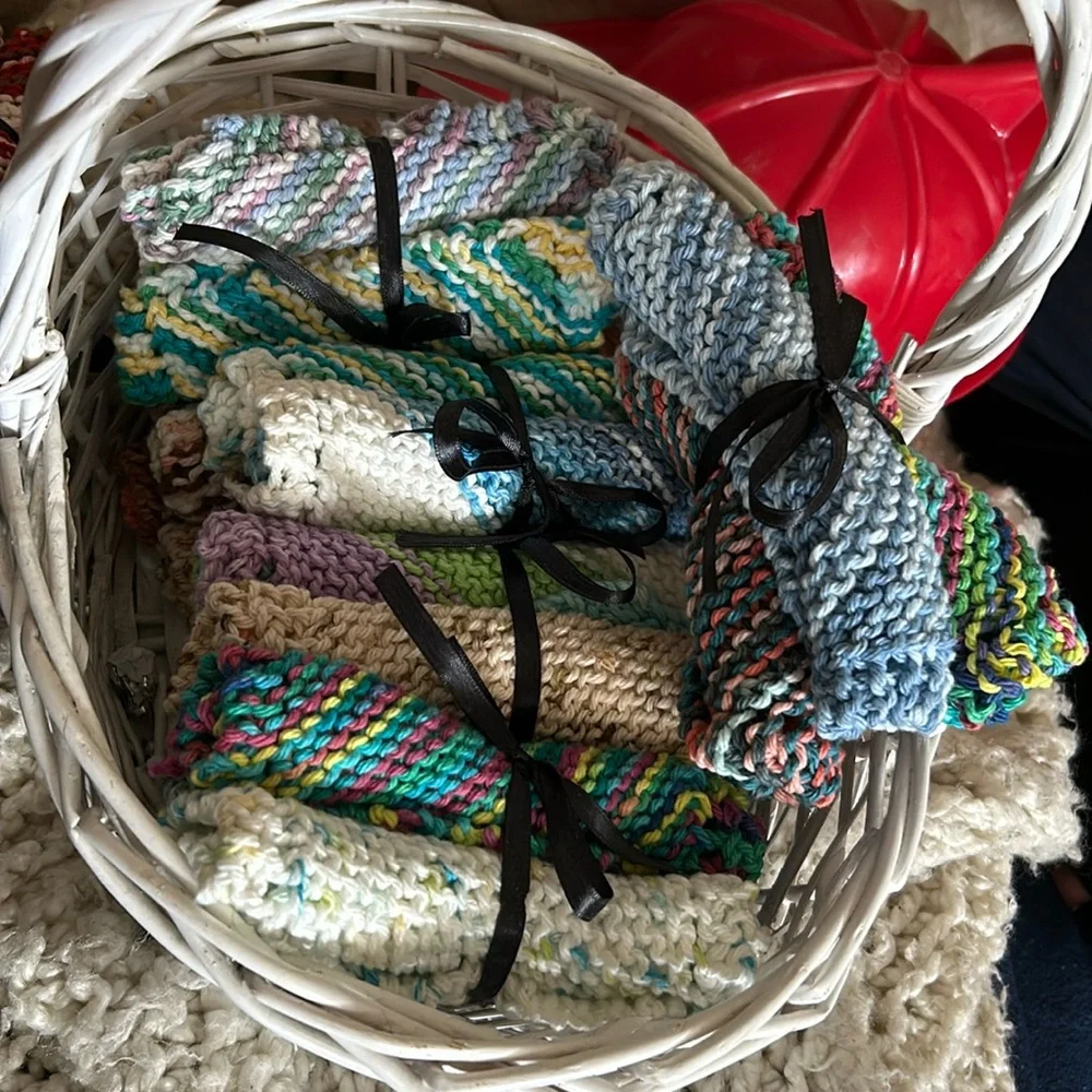 Hand made face cloths bundles of three.